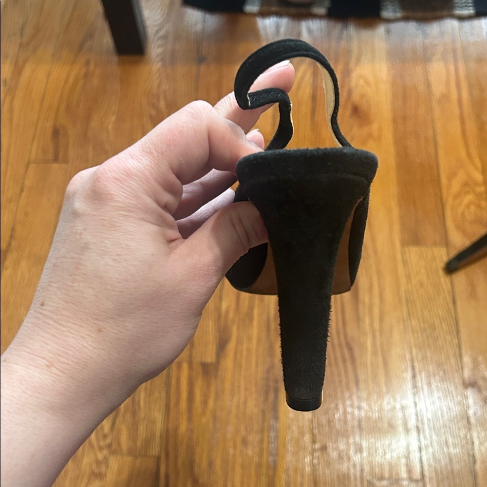 Talbots Suede Black Slingback Women's Heels - Picture 4 of 4